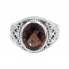 Smoky Quartz 925 Sterling Silver Statement Ring