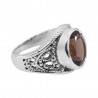Smoky Quartz 925 Sterling Silver Statement Ring