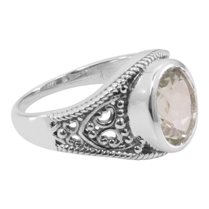 Green Amethyst Statement Ring 925 Sterling Silver Ring