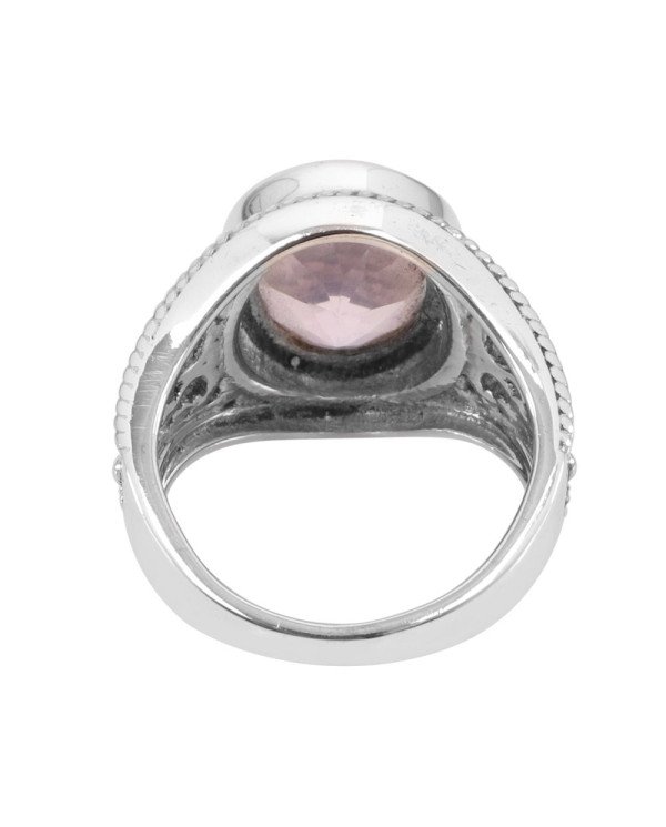 Rose Quartz Gemstone Ring 925 Sterling Silver Ring