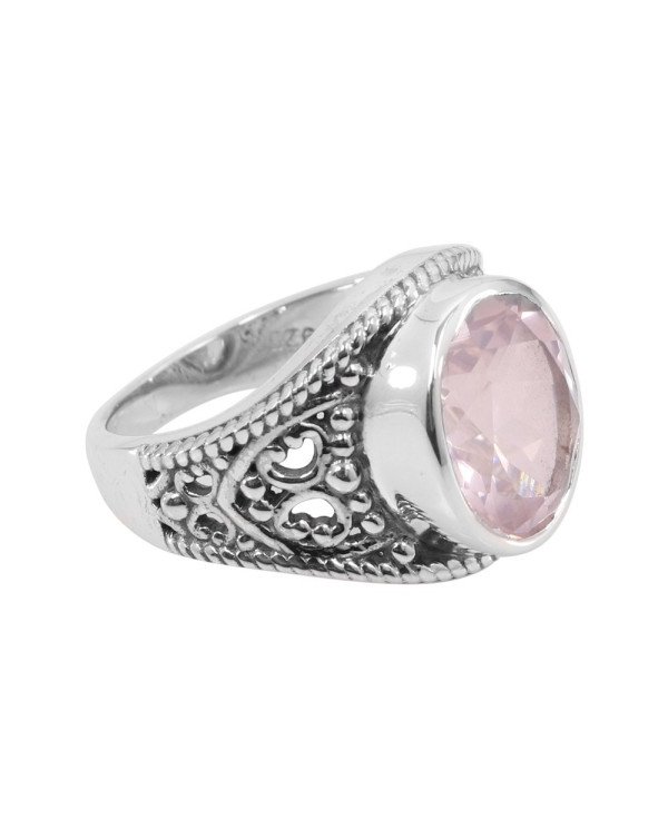 Rose Quartz Ring 925 Sterling Silver Ring Unisex Ring