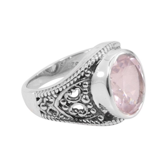 Rose Quartz Ring 925 Sterling Silver Ring Unisex Ring