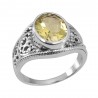 Lemon Quartz Gemstone Ring 925 Sterling Silver Ring