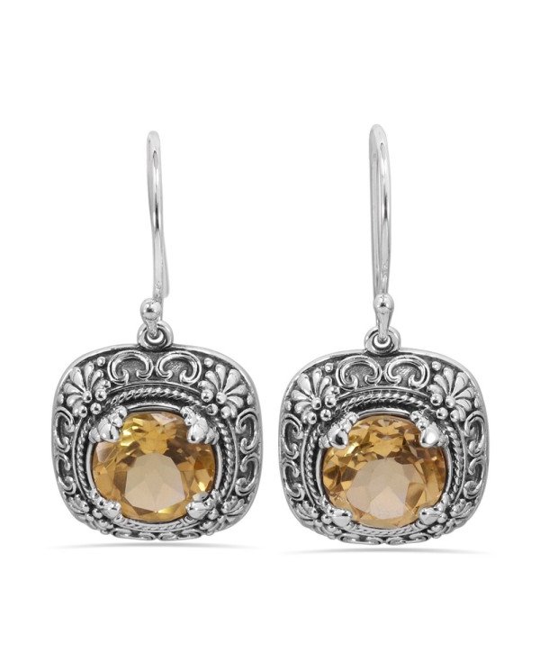 Citrine Earring 925 Sterling Silver Dangle Statement Earring