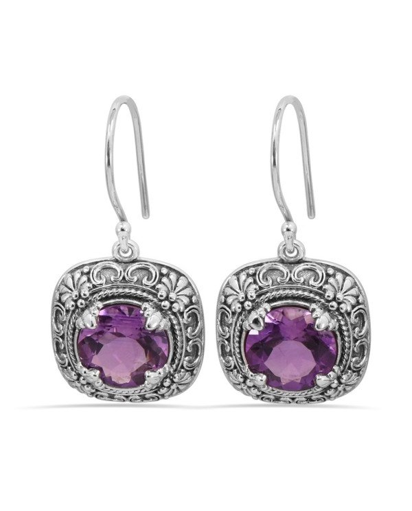 Purple Amethyst Earring 925 Sterling Silver Earring