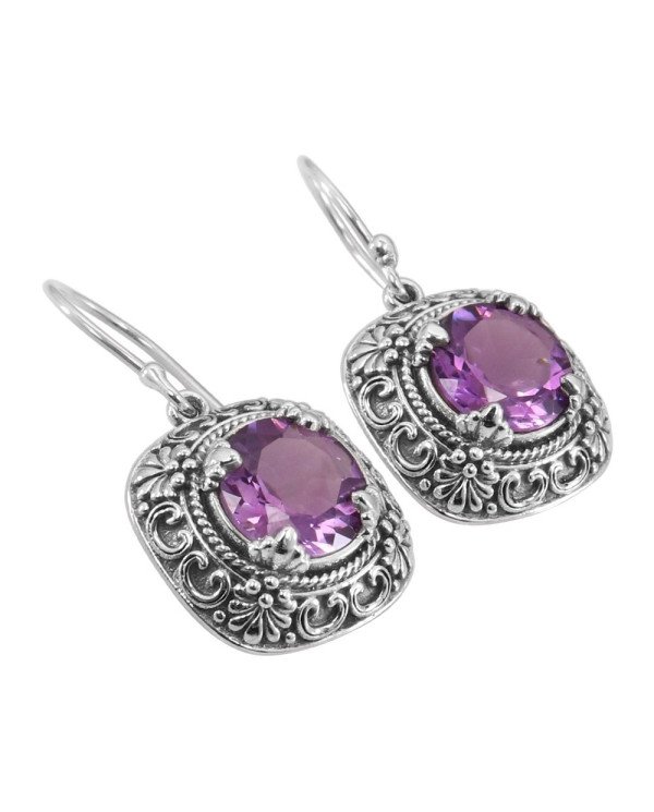 Purple Amethyst Earring 925 Sterling Silver Earring
