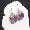 Purple Amethyst Earring 925 Sterling Silver Earring