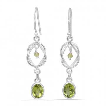 Sterling Silver Peridot Handmade Dangle Earring