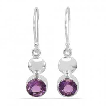 Amethyst Earring 925 Sterling Silver Earring 8 mm Amethyst Earrings Amethyst Earring 925 Sterling Silver Earring 8 mm Amethyst Earrings