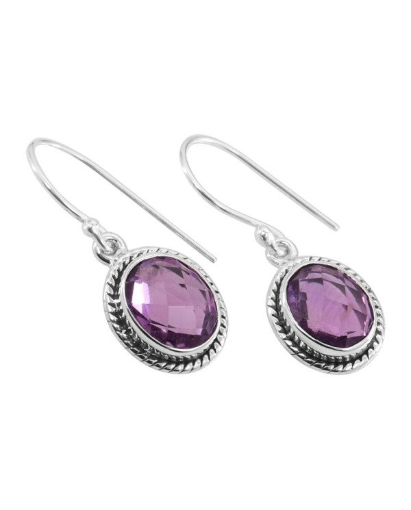 Amethyst 925 Sterling Silver Handmade Dangle Earring