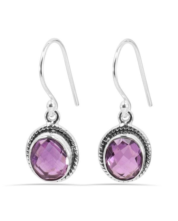 Amethyst 925 Sterling Silver Handmade Dangle Earring