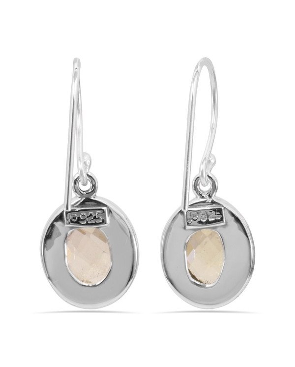 Lemon Quartz Earring Handmade 925 Sterling Silver Dangle Earring