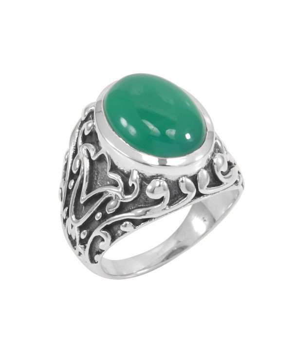 Green Onyx Ring Solid 925 Sterling Silver Ring