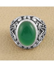 Green Onyx Ring Solid 925 Sterling Silver Ring
