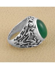 Green Onyx Ring Solid 925 Sterling Silver Ring