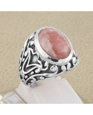 925 Sterling Silver Rhodocrosite Gemstone Ring