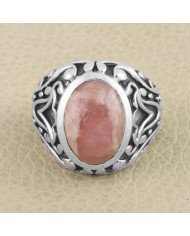 925 Sterling Silver Rhodocrosite Gemstone Ring