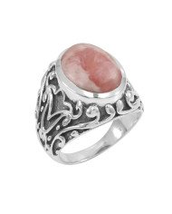 925 Sterling Silver Rhodocrosite Gemstone Ring