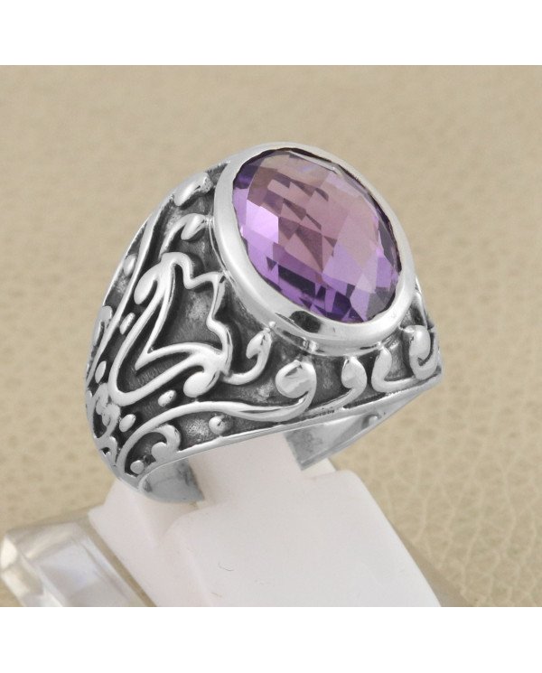Amethyst Ring 925 Sterling Silver Gemstone Ring