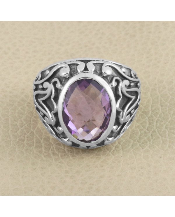 Amethyst Ring 925 Sterling Silver Gemstone Ring