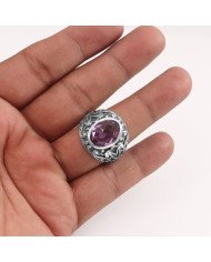 Amethyst Ring 925 Sterling Silver Gemstone Ring