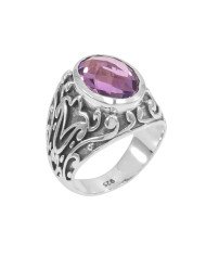 Amethyst Ring 925 Sterling Silver Gemstone Ring