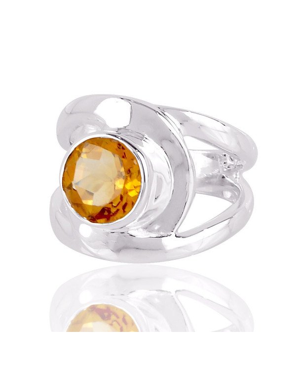 Sterling Silver Citrine Gemstone Handmade Ring
