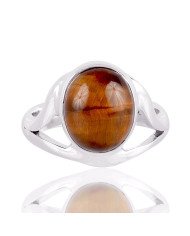 Sterling Silver Brown Tigers Eye Gemstone Ring