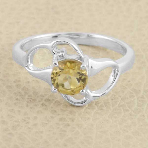 Citrine Ring 925 Sterling Silver Gemstone Ring