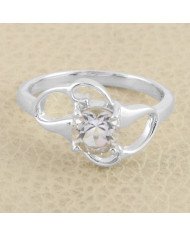 Crystal Quartz Ring 925 Sterling Silver Gemstone Ring