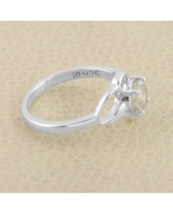 Crystal Quartz Ring 925 Sterling Silver Gemstone Ring
