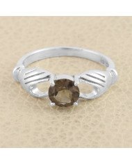 Smoky Quartz Ring 925 Sterling Silver Smoky Quartz Ring