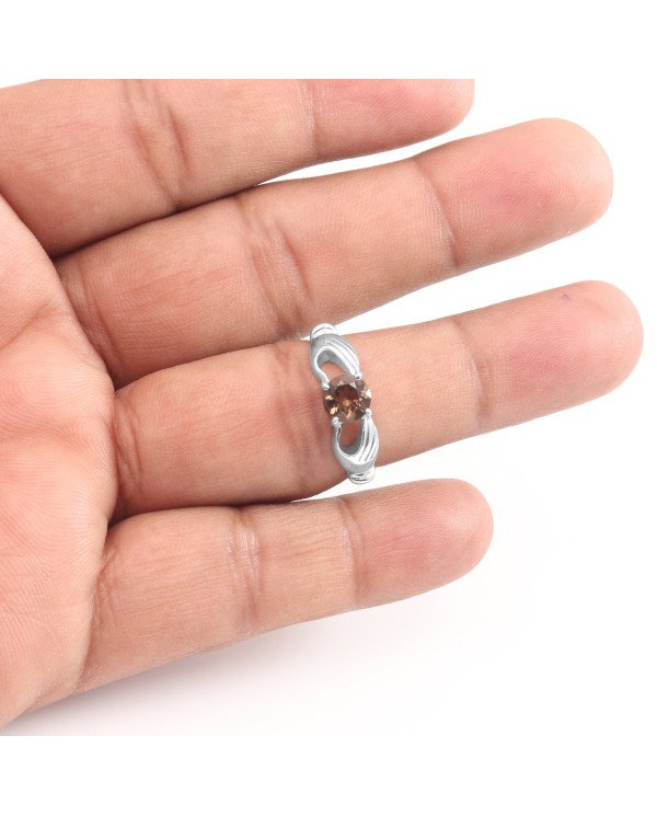 Smoky Quartz Ring 925 Sterling Silver Smoky Quartz Ring