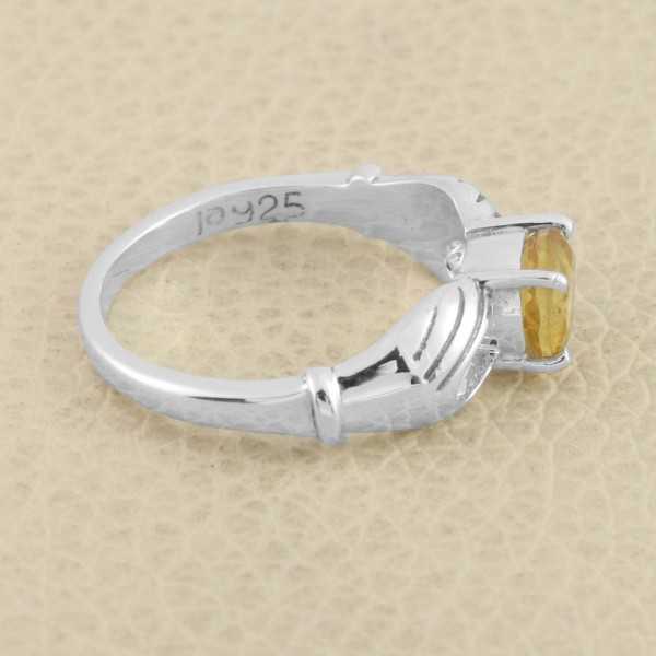 Sterling Silver Citrine Gemstone Handmade Ring