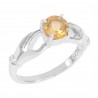 Sterling Silver Citrine Gemstone Handmade Ring