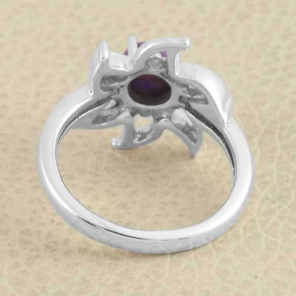 Purple Copper Turquoise Ring 925 Sterling Silver Gemstone Handcrafted Ring