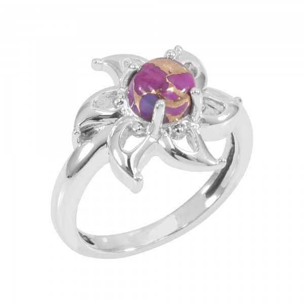 Purple Copper Turquoise Ring 925 Sterling Silver Gemstone Handcrafted Ring
