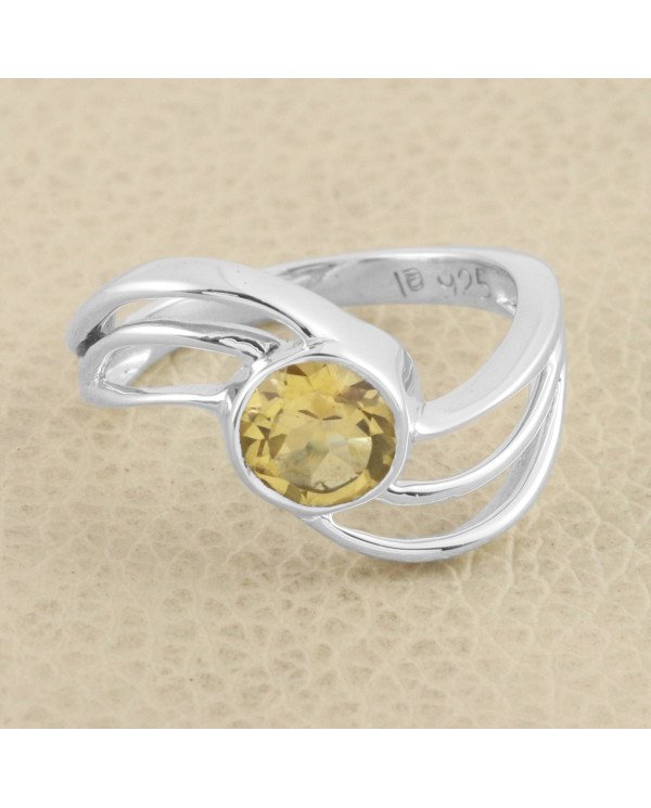 925 Sterling Silver Ring Citrine Gemstone Ring