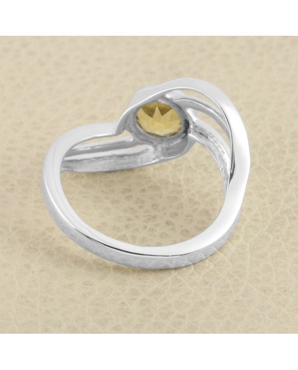 925 Sterling Silver Ring Citrine Gemstone Ring