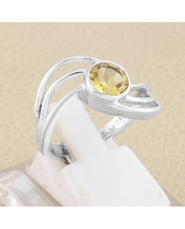 925 Sterling Silver Ring Citrine Gemstone Ring