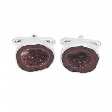 Tabasco Geode Cuff links 925 Sterling Silver Cufflinks for Men