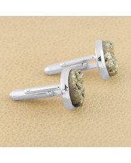 Pyrite Cufflinks 925 Sterling Silver Cufflinks for Men