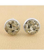 Pyrite Cufflinks 925 Sterling Silver Cufflinks for Men