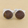 Fruit Jasper Cufflinks 925 Sterling Silver Cufflinks for Men