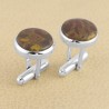 Fruit Jasper Cufflinks 925 Sterling Silver Cufflinks for Men