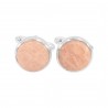 Pink Amazonite Cuff links 925 Sterling Silver Cuff links for Men