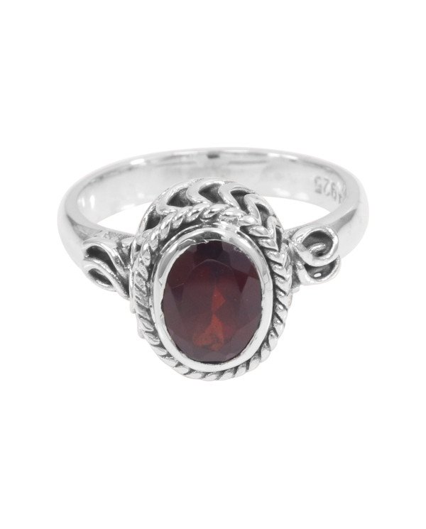 Garnet Ring 925 Sterling Silver Ring January Birthstone Ring