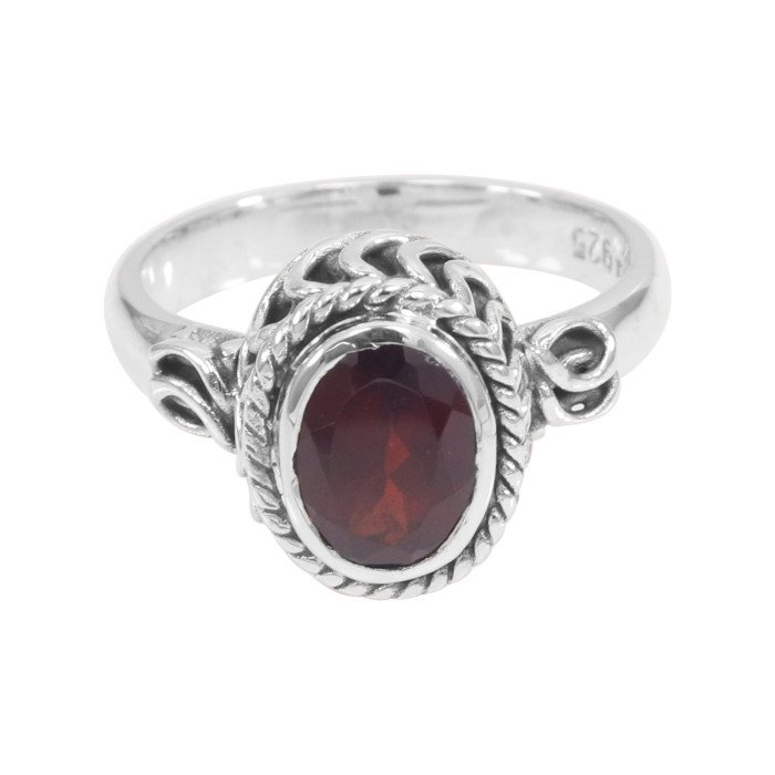 Garnet Ring 925 Sterling Silver Ring January Birthstone Ring