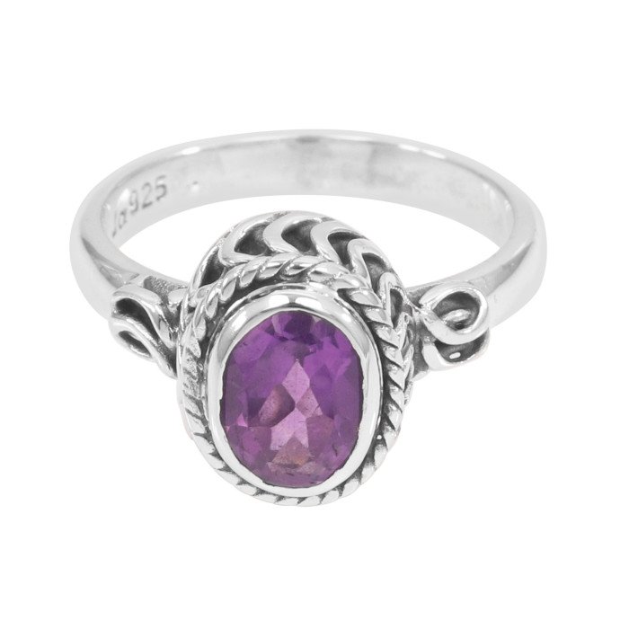 Amethyst Ring 925 Sterling Silver Ring Birthstone Ring