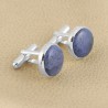 Dumortirite Cufflinks 925 Sterling Silver Cufflinks for Men